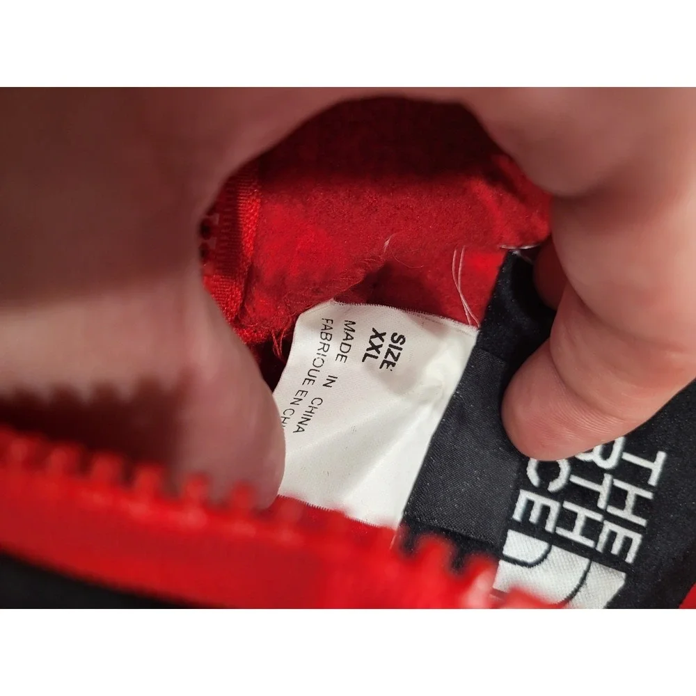 VTG 90s The North Face XXL TNF Gore Windstoper RED Black Zip Fleece‎ Jacket Mens